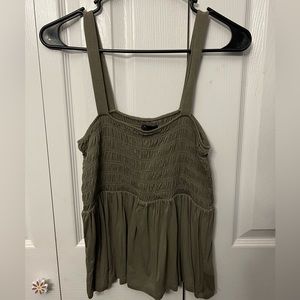 olive green AE tank top